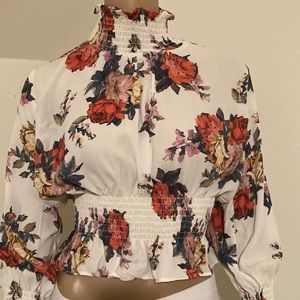 Shinestar Floral cropped top